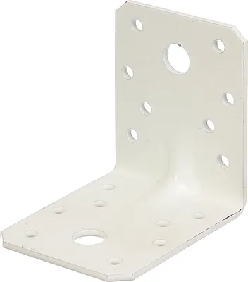 Produktbild von Alberts Schwerlast-Winkelverbinder mit Sicke | verzinkt, weiß kunststoffbeschichtet | 90 x 90 x 65 mm | 25er Set