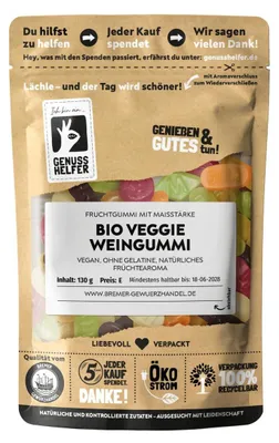 Produktbild von Veggie Weingummi vegan ohne Gelatine alkoholfrei, 130g
