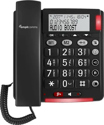 Obrázek produktu pro Amplicomms BigTel 48 Plus šňůrový telefon s velkými tlačítky Tužky Psací souprava Špičková kvalita