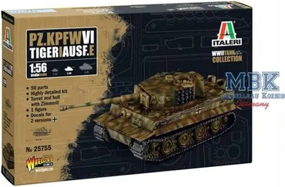 Immagine prodotto di Italeri 1:56 Panzer Kpfw. VI Tiger I Ausf. E kit di modellismo in plastica