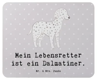 Produktbild von Mr. & Mrs. Panda Mouse Pad Dalmatiner Lebensretter - Grau Pastell - Geschenk, mousematte, Dalmatinac, mauspad pc, mausteppich, Mousepad