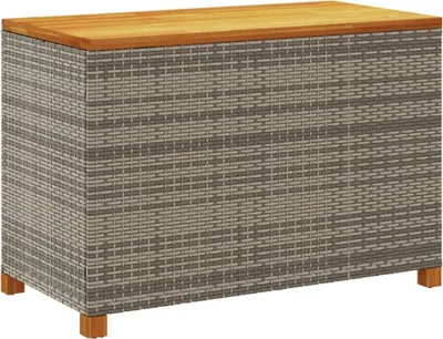 Obrázok produktu pre vidaXL Záhradná truhla sivá 110x55x63 cm polyratan akáciové drevo