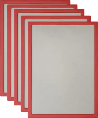 Produktbild von Vorteilspack 5x Infotafel/Bilderrahmen rot - DIN A4 hoch und quer - Aushangrahmen aus recyceltem Kunststoff - inkl. entspiegelter Abdeckfolien