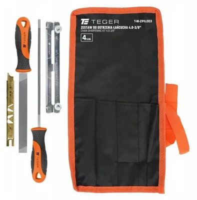 Imagen del producto de Kit de afilado para cadenas de motosierra Teger, 4.0/200mm, 3/8 pulgadas, de 4 piezas