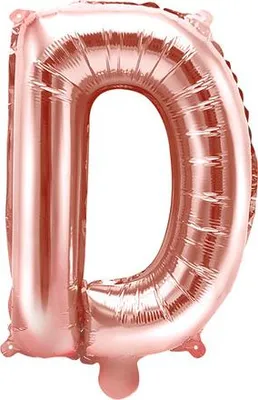 Obrázok produktu pre Fóliový balón písmeno "D", 35 cm, ružovo zlatý (1 balenie / 50 kusov)