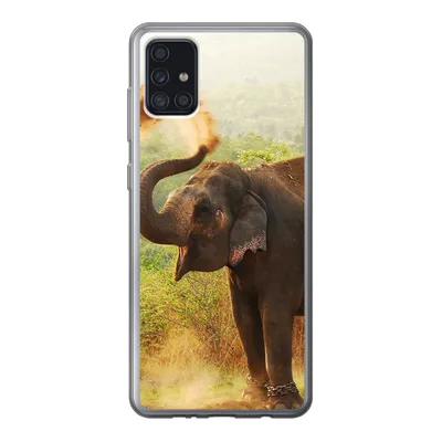 Produktbild von MuchoWow® Handyhülle Schutzhülle Hülle für Samsung Galaxy A52 5G Elefant - Tiere - Wald - Bäume Silikon Softcase Handy Hülle - Umschlag