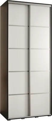 Produktbild von MEBLE KRYSPOL Cannes 4 Schrank mit 2 Schiebetüren - 205,2x100x45 cm - Schwarz Weiß Silber