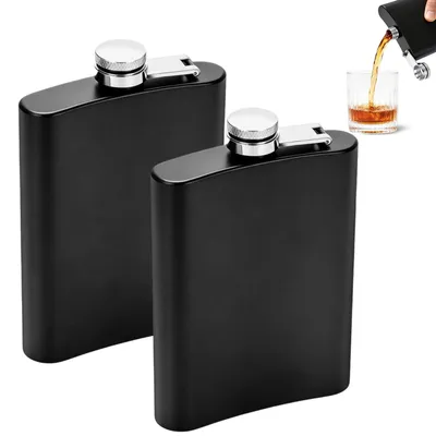 Image de Bouteille isotherme avec entonnoir - Lot de 2 en acier inoxydable - Gourde de 220 ml