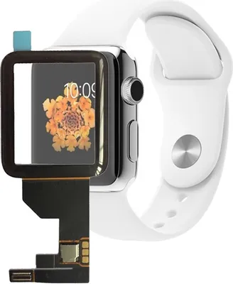 Image de Verre d'écran tactile pour Apple Watch 42 mm avec câble flexible et numériseur noir