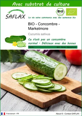 Image de SAFLAX  -- Concombre - Marketmore - 20 graines - Avec substrat - Cucumis