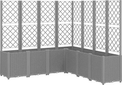 Zdjęcie produktu dla vidaXL Sadzarka z kratką Jasnoszara 160x160x140 cm PP