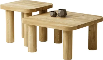 Produktbild von Couchtisch - SET aus massivem Eichenholz zwei Tische stabil & modern