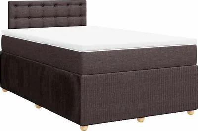 Produktbild von vidaXL Boxspringbett mit Matratze Dunkelbraun 120x200 cm Stoff