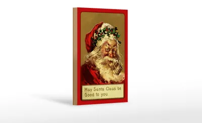 Produktbild von Holzschild Weihnachten Christmas Santa Claus lustig 12x18 cm