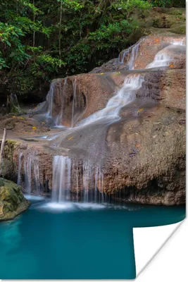 Produktbild von MuchoWow® Poster Wasserfall - Felsen - Landschaft 120x180 cm - Kunstposter