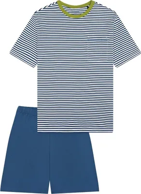 Produktbild von Schiesser Schüler Jungen Schlafanzug kurz Gr. 164  atlantikblau