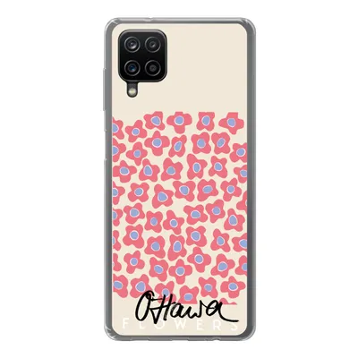 Produktbild von MuchoWow® Handyhülle Schutzhülle Hülle für Samsung Galaxy A12 Blume - Muster - Rosa Silikon Softcase Handy Hülle - Bild