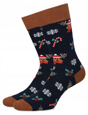 Image de Chaussettes de Noël Lancerto Flocons Renne Taille 39/42
