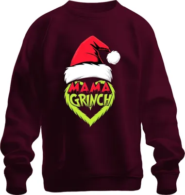 Produktbild von Mama Grinch Weihnachten Weihnachtsmütze Grinch Herz Lustig Mutter Uni Sweatshirt Pullover, Burgundy, XL