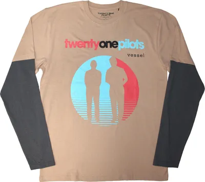 Image de Twenty One Pilots - T-shirt unie homme/femme, en couches, manches longues RO15219 (M) (Gris)