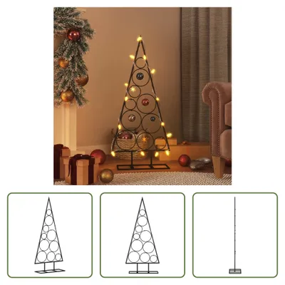 Produktbild von The Living Store Metall-Weihnachtsbaum für Dekorationen Schwarz 90 cm