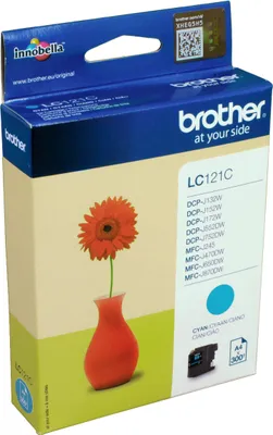 Produktbild von Brother LC121C, Cyan, 1 Stück(e), 300 Seiten, Einzelpackung
