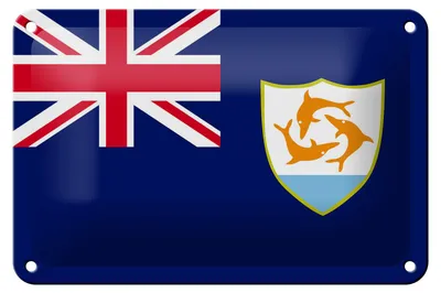 Produktbild von Blechschild Flagge Anguillas 18x12cm Flag of Anguilla