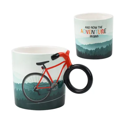 Produktbild von Winkee - Fahrrad Kaffeetasse - Stylische Keramiktasse mit Fahrradgriff I Fahrrad Kaffeebecher I Perfekt für Radfahrer & Kaffeeliebhaber