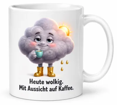 Produktbild von Kaffeewolke Kaffeetasse - lustiger Spruch - 330 ml beidseitig bedruckt
