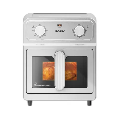 Produktbild von ROUNY Heißluftfritteuse 6,5L, 1700W Edelstahl, Drehknopfsteuerung 80-200°C, Sichtfenster, ölfreies Frittieren für Familien