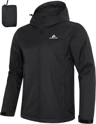 Produktbild von Regenjacken für Herren, wasserdicht mit Kapuze, sportliche, wasserdichte Fahrradjacke mit Windschutz