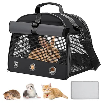 Produktbild von Meerschweinchen-Tragetasche, Transportbox Kaninchen, Kleine Haustier-Tragetasche, Reisetasche Für Meerschweinchen, Faltbar Und Atmungsaktiv, Transportbox Für Katze, Kleintier Haustier
