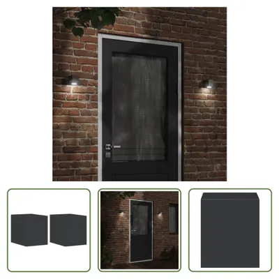 Image de The Living Store Appliques extérieures 2 pcs. noir aluminium moulé sous pression