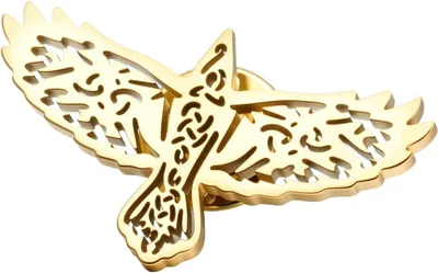 Imagen del producto de Broche con forma de cuervo de Odín, plata antigua, 5,5 cm, para prendas de vestir