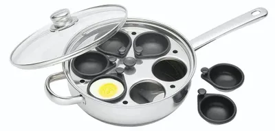 Produktbild von KC BLUE Kitchen Craft KCCVPOACH6 Clearview - Eierpochierkasserolle aus Edelstahl de (6 Löcher, 28 cm)
