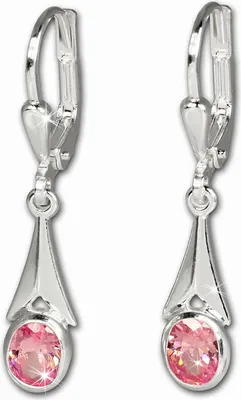 Produktbild von SilberDream Ohrhänger für Damen 925 Silber rosa Stein Ohrringe SDO514A