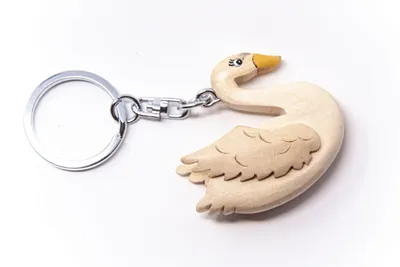 Immagine prodotto di Portachiavi in legno - cigno