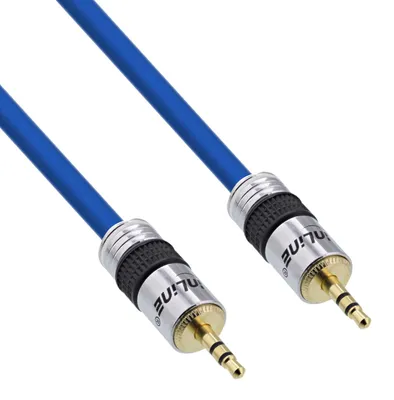 Produktbild von InLine Klinken-Kabel PREMIUM, 3,5mm Stecker / Stecker, 10m, 3.5mm, Stecker, 3.5mm, Stecker, 10 m, Blau