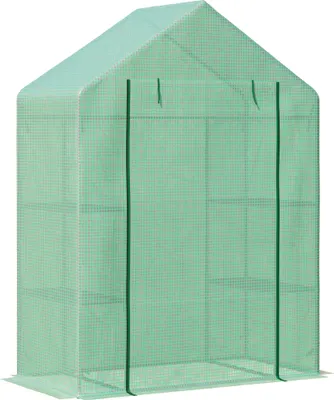 Obrázek produktu pro Outsunny Fóliový skleník Skleník se 6 policemi Cold Frame Green