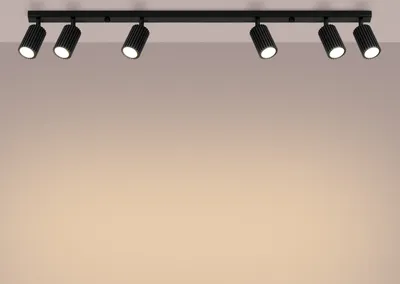 Produktbild von Plafond KARBON 6L schwarz 6xGU10 10W Aluminium 16.5x6.5x117cm Sollux Lighting