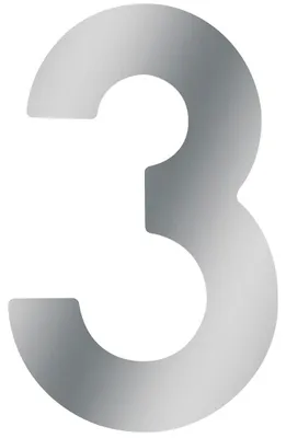 Produktbild von Metafranc Hausnummer 3 Edelstahl 120 mm, 3D Design, gute Lesbarkeit