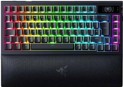 Zdjęcie produktu dla Razer BlackWidow V4 Pro, Przewodowy i Bezprzewodowy, USB + RF Wireless + Bluetooth, Mechaniczna, QWERTY, RGB LED, Czarny