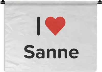 Produktbild von MuchoWow® Wandteppich Wandbehang Ich liebe - Sanne - Mädchen 60x45 cm Tapisserie Dekoration Wandtuch - Das Schlafzimmer