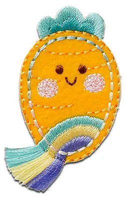 Obrázok produktu pre Mono-Quick Karrotte s okrajmi - záplata, nažehľovacia záplata, nášivka, nášivky, na nažehlenie, veľkosť: 5,3 x 3,4 cm