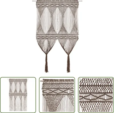 Produktbild von The Living Store Makramee Vorhang Taupe 140x240 cm Baumwolle