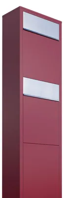 Produktbild von Briefkastenanlage Big Box for Two in Rot mit Edelstahlklappe