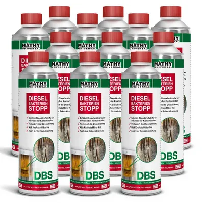 Produktbild von MATHY-DBS Diesel-Bakterien-Stopp 12 x 500 ml - Diesel-Additiv gegen Bakterienbildung im Tank