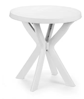 Image de Table de jardin ronde blanche Ø70xH72cm