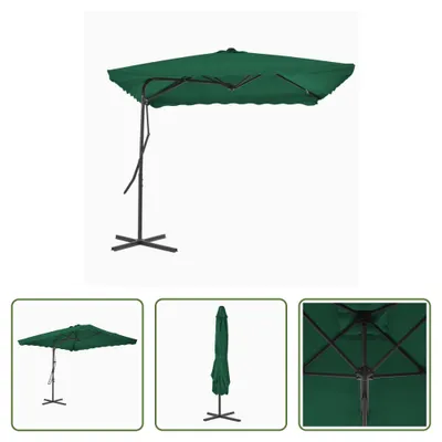 Image de The Living Store Parasol avec mât en acier 250×250 cm Vert