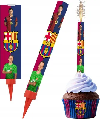 Productafbeelding van Fontein-taart, Barcelona, FC Barcelona, voetbal, sport, verjaardag, 18 cm